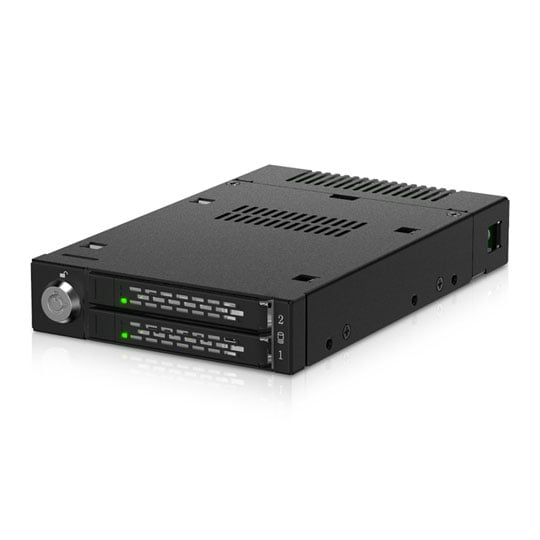 ICY DOCK 2 Bay ICY DOCK MB834MK-B V2 ToughArmor, 2x M.2 NVMe SSD Mobile Rack For 3.5" Bay (2 x SlimSAS SFF-8654 4i), Metal