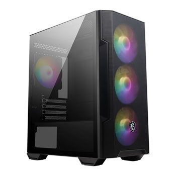 MSI Open Box MSI MAG FORGE M100R Chassis, Tempered Glass Window, 4x 120mm ARGB Fans, USB 3.2, mATX/mITX, Black