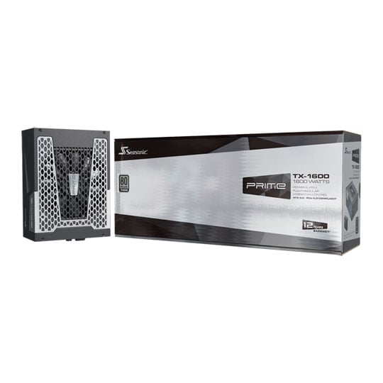 Seasonic 1600W Seasonic PRIME TX-1600 PCIE 5, Full Modular, 80PLUS Titanium, SLI/CrossFire, Single Rail, 133.3A, 135mm Fan ATX3.1