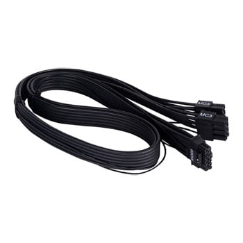 SilverStone 750mm SilverStone 8-pin EPS PSU to 12+4-pin GPU 12VHPWR PCIe Gen5 Cable, Black