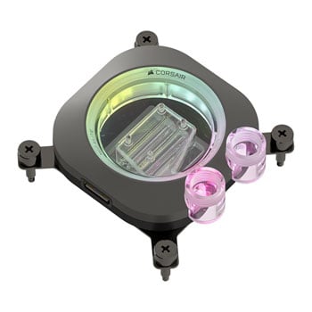 Corsair XC7 RGB Elite CPU Water Block, Flow Chamber, LGA1700/AM4/AM5, 24 ARGB LEDs, Nickel/Copper Base