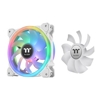ThermalTake SWAFAN 14 RGB Radiator Fan TT Premium Edition White 3 Pack, 2000RPM/Triple Riing/Swappable Fan Blade/LED