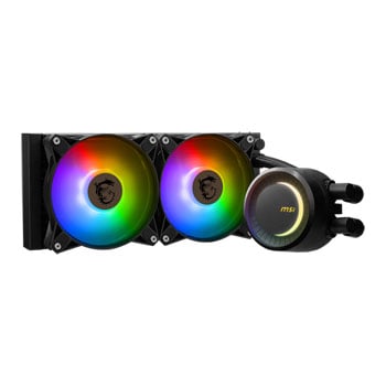 MSI MAG CORELIQUID E240 AIO Cooler, 240mm, 2x 120mm RGB Fans, Copper Heatsink, Aluminium Radiator, Intel/AMD