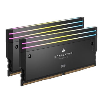 Corsair 32GB (2x16GB) CORSAIR DDR5 DOMINATOR Titanium RGB Black, PC5-57600 (7200), Non-ECC Unbuffered, CAS 34, XMP 3.0, 1.45V
