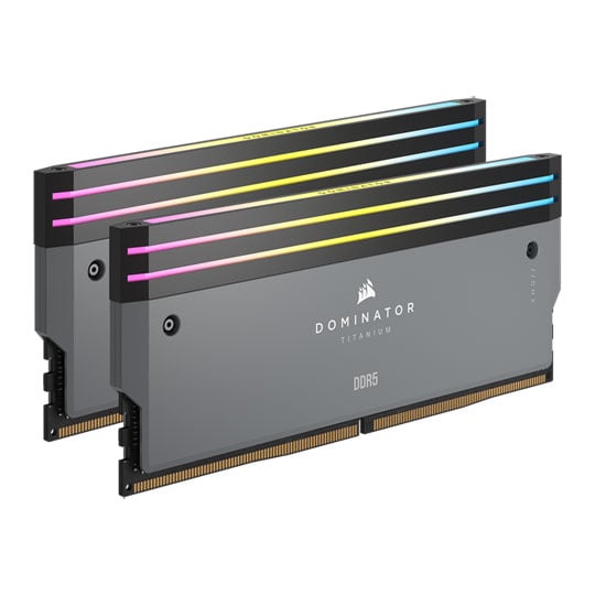 Corsair 64GB (2x32GB) CORSAIR DDR5 DOMINATOR Titanium RGB Grey, PC5-48000 (6000), Non-ECC Unbuffered, CAS 30, AMD EXPO, 1.4V