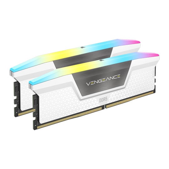 Corsair 64GB (2x32GB) CORSAIR DDR5 Vengeance RGB White, PC5-44800 (5600), Non-ECC Unbuffered, CAS 40, XMP 3.0, 1.25V