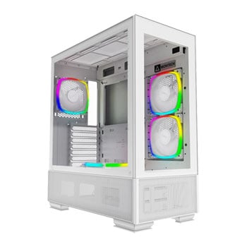 Montech SKY TWO White Mid Tower Chassis, 4x 120mm ARGB Fans, mITX/mATX/ATX