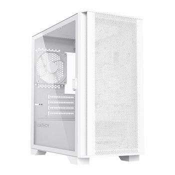 Montech AIR 100 LITE Case, White, MicroATX Chassis w/ Tempered Glass Window, 2x 120mm Fans, MicroATX/Mini-ITX