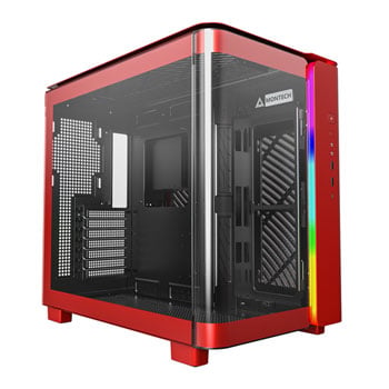 Montech KING 95 Red Mid Tower Chassis, Dual Chamber, ARGB Lighting, Supports 7x 120mm/6x 140mm Fans, ATX/mATX
