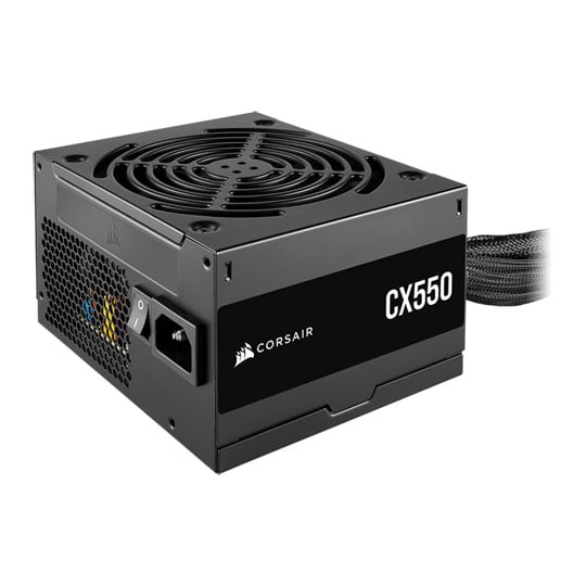 Corsair 550W CORSAIR CX550, Fully Wired, 80PLUS Bronze, Single Rail, 44A, 120mm Fan, ATX PSU