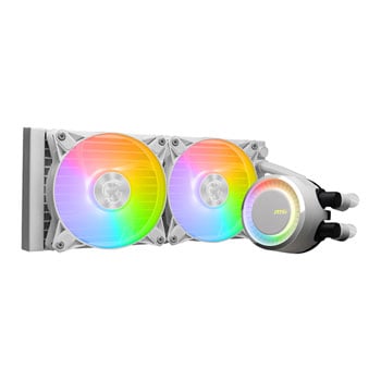 MSI MAG CORELIQUID E240 WHITE AIO Cooler, 240mm, 2x 120mm ARGB Fans, Copper Heatsink, Aluminium Radiator, Intel/AMD