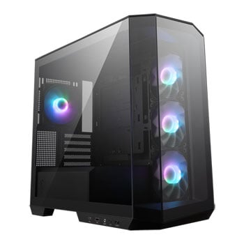 MSI MAG PANO M100R PZ, Black, Micro-ATX Chassis w/ Tempered Glass Window, 4x 120mm ARGB Fans, USB 3.0, mATX/mITX