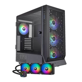 ThermalTake Ceres 500 TG ARGB Black Mid Tower Chassis with ThermalTake TH420 ARGB Sync AIO Liquid CPU Cooler
