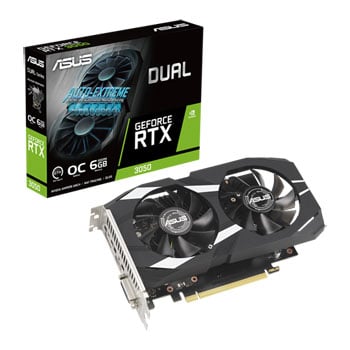 ASUS NVIDIA GeForce RTX 3050 DUAL OC 6GB GDDR6 Ray-Tracing Graphics Card, 2304 Core, 1537 MHz Boost