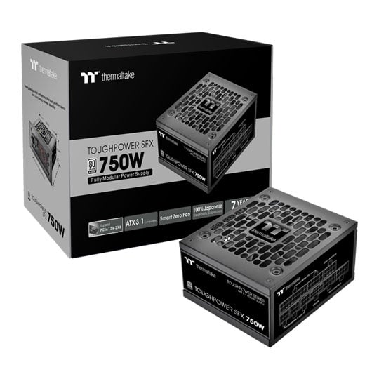 ThermalTake 750W Thermaltake Toughpower SFX, PCIE 5.1 Fully Modular, 80PLUS PLATINUM, Single Rail, 90mm FDB Fan, SFX PSU, ATX3.1