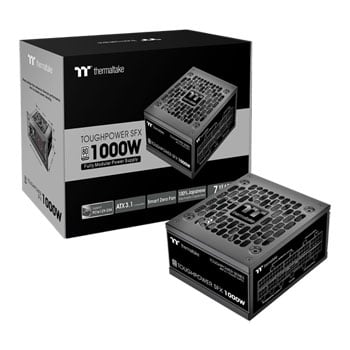 ThermalTake 1000W Thermaltake Toughpower SFX, PCIE 5.1 Fully Modular, 80PLUS Platinum, Single Rail, 90mm FDB Fan, SFX PSU, ATX3.1