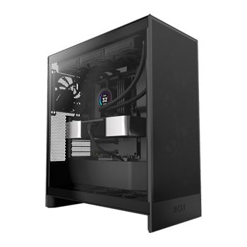 NZXT H7 Flow, (2025) Black, Mid Tower Chassis w/ Tempered Glass Window, 3x 120mm Fans, USB3.2, EATX/ATX/mATX