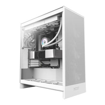 NZXT H7 Flow , White, Mid Tower Chassis w/ Tempered Glass Window, 3x 120mm Fans, USB 3.2 Gen1, EATX/ATX/mATX (2025)
