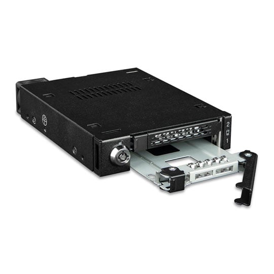 ICY DOCK ToughArmor MB092VK-B, 2-Bay 2.5" U.2/U.3 NVMe SSD (7mm) Mobile Rack Enclosure For External 3.5" Bay
