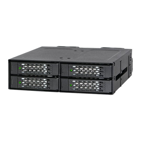 ICY DOCK ToughArmor MB699VP-B V3 Full Metal Four Bay NVMe U.2/U.3 PCIe 4, 64Gbps, Mobile Rack for 5.25" Drive Bay w/ Fan