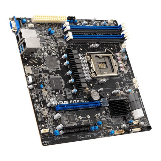 ASUS P12R-M Motherboard, Intel C252, S 1200, DDR4, SATA3, M.2, Dual GbE, USB3.2 Gen2, MicroATX