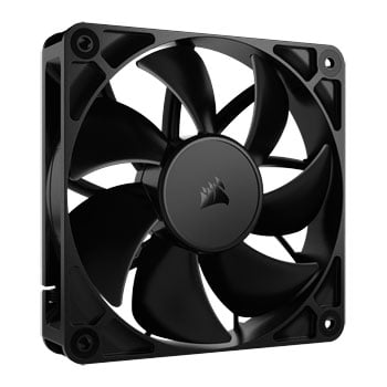 Corsair 120mm CORSAIR RS120 PWM Fan, 2100RPM, 72.8 CFM Daisy-Chain 4-Pin PWM, AirGuide Cooling, MD Bearing, Black