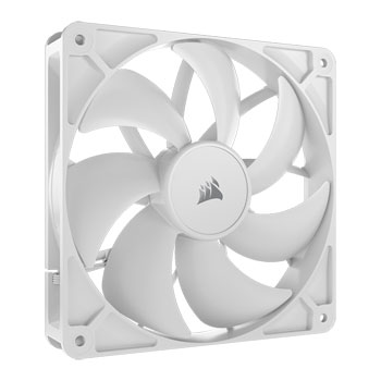 Corsair 140mm CORSAIR RS140 PWM Fan, 1700RPM, 95.5 CFM Daisy-Chain 4-Pin PWM, AirGuide Cooling, MD Bearing, White