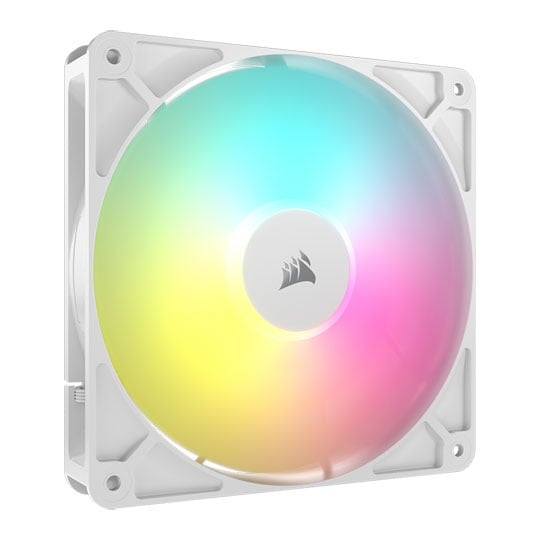 Corsair 140mm CORSAIR RS140 ARGB, 1700RPM, 95.5 CFM, Daisy-Chain 4-Pin PWM, AirGuide Cooling, MD Bearing, White