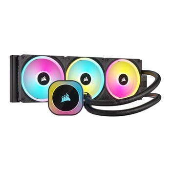 Corsair Refurbished CORSAIR iCUE LINK H150i 360mm RGB AIO CPU Cooler, Black, 3x120mm QX120 RGB PWM Fan, Copper/Aluminium