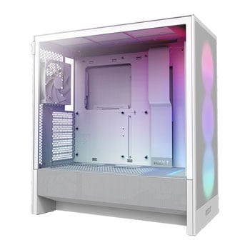 NZXT H5 Flow RGB, White, Mid Tower Chassis w/ Tempered Glass Window, 4x 120mm RGB Fans, USB 3.0, E-ATX/ATX/mATX/mITX