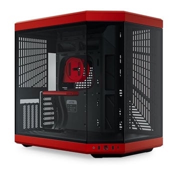 HYTE Y70, Black/Red, Mid-Tower Chassis w/ Tempered Glass Window, USB 3.2, EATX/ATX/MicroATX/Mini-ITX