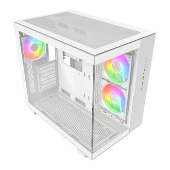 Montech KING 65 Pro Mid Tower Chassis, White, Dual Chamber, 2x 140mm/1x 120mm ARGB Fans, 6 Port Fan HUB, ATX/mATX