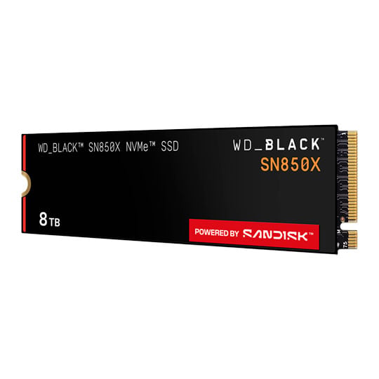 SanDisk 8TB WD Black SN850X, M.2 (2280) PCIe 4.0 (x4) NVMe SSD, 7200MB/s Read, 6600MB/s Write, 1200K IOPS