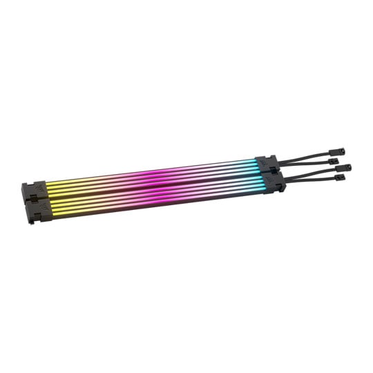 Corsair iCUE ARGB PSU Cable Strips, 2x 200mm LED Strips, 100 RGB LEDs Per Strip, Fits Any PSU Cable, 5V ARGB Header