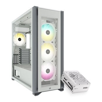 Corsair 7000X RGB Airflow Tempered Glass White Full Tower + CORSAIR RM1000x Power Supply Bundle