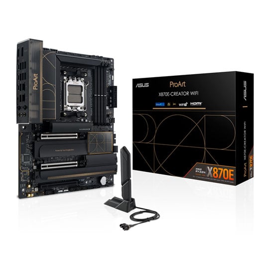ASUS ProArt X870E-CREATOR, AMD X870E, AM5, DDR5, PCIe 5.0, 4x M.2, 2.5G/10G/WiFi7, USB 4.0, AMD EXPO, ATX