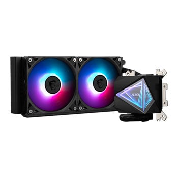 MSI MAG CoreLiquid I240 AIO Liquid Cooler, 2x 120mm ARGB Fans, Aluminium, 240mm Radiator, Intel/AMD, MSI Mystic, Black