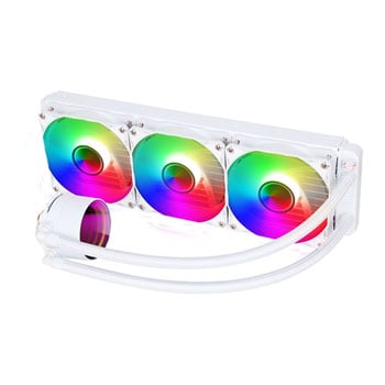 CiT Pro Glacier Infinity White AIO Cooler, 360mm, 3x 120mm ARGB Fans, Copper Heatsink, Aluminium Radiator, Intel/AMD
