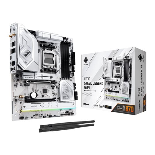 ASRock X870 Steel Legend WiFi, AMD X870, AM5, DDR5, PCIe 5.0, 3x M.2, USB 4.0, 2.5G/WiFi 7, AMD EXPO, ATX