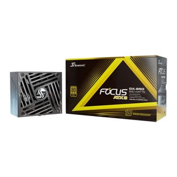 Seasonic 850W Seasonic FOCUS GX, Fully Modular, ATX 3.1, PCIe 5.1, 80 PLUS Gold, EPS, Single Rail, 70A, 135mm Fan, PSU, Black