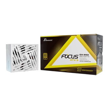Seasonic 850W Seasonic FOCUS GX, Fully Modular, PCIe 5.1, 80 PLUS Gold, EPS, Single Rail, 70A, 135mm Fan, PSU, White ATX3.1