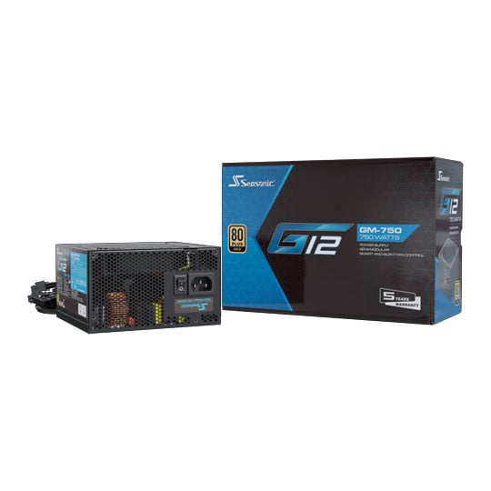 Seasonic 750W Seasonic G12 GM ATX Semi Modular, 80 PLUS Gold, EPS, Single Rail, 70A, 120mm Fan, PSU, Black