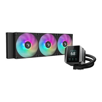 Deepcool MYSTIQUE 360 ARGB AIO CPU Cooler, 2.8" TFT Display, 3x 120mm PWM Fans, Copper/Aluminium, Intel/AMD, Black
