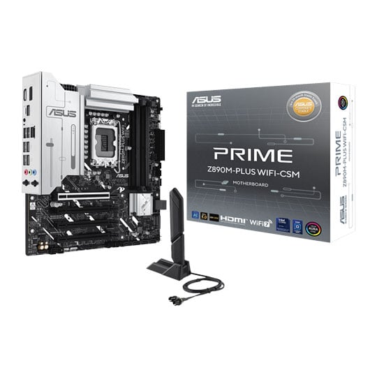 ASUS PRIME Z890M-PLUS WiFi, Intel Z890, S 1851, DDR5, PCIe 5.0, 3x M.2, 2.5G LAN, WiFi7, TB4, mATX