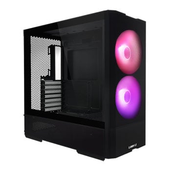 Lian Li LANCOOL 207, Black, Mid Tower Chassis w/ Tempered Glass Window, 2x 140mm ARGB PWM, USB 3.0, mATX, mITX, ATX