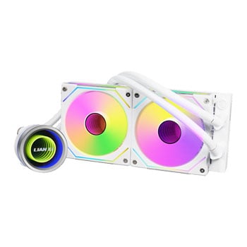 Lian Li Galahad II Trinity SL-INF 240mm AIO Liquid CPU Cooler, White, 2 x 120mm SL-INF Fans, Aluminium