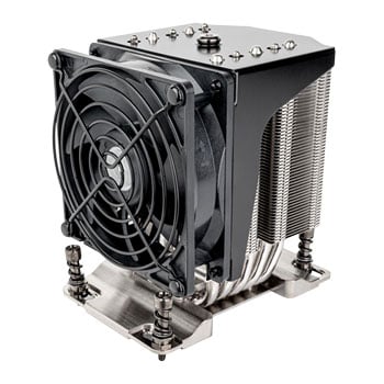 SilverStone XE04-SP3 B Server CPU Cooler, AMD SP6 / SP3 / TR4, 92mm Fan, 5 Copper Heatpipes, 4-Pin PWM, 4U, Black