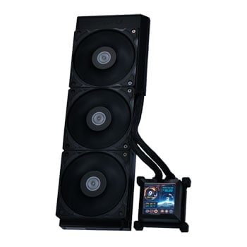Lian Li Hydroshift LCD 360S All-in-One Liquid CPU Cooler, Black, 3 x 120mm UNI FAN P28, 2.88" LCD IPS Display, Aluminium