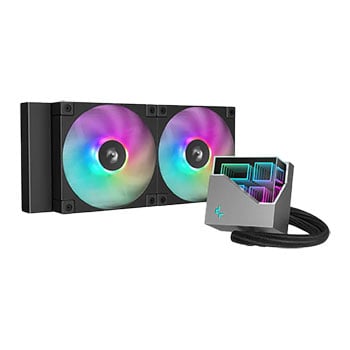 Deepcool LT240 ARGB AIO CPU Cooler, Infinity Display, 2x 120mm PWM Fans, Copper/Aluminium, Intel/AMD, Black