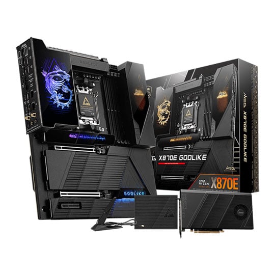MSI MEG X870E Godlike, AMD X870E, AM5, DDR5, PCIe 5.0, 7x M.2, 5G/WiFi7, AMD EXPO, Dynamic Dashboard III, EATX